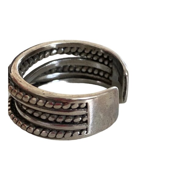 Winding Twisted Silver Multi-layer Retro Ring sterling silver size 7 - Picture 3 of 8